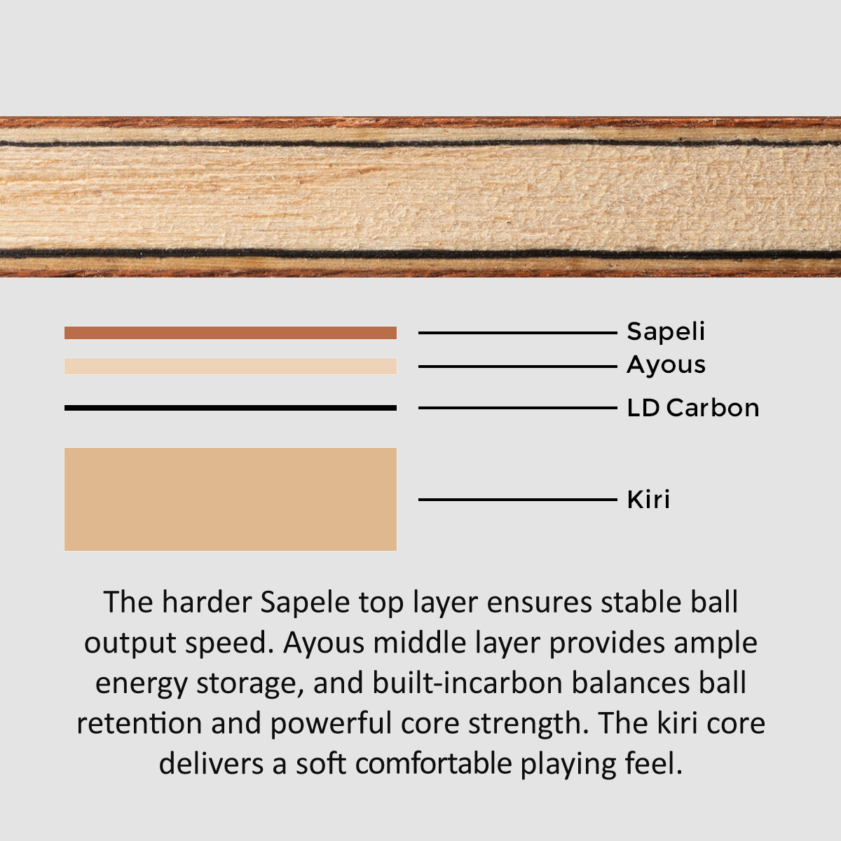SANWEI TOKSPIN Sapele Carbon T - đánh giá và giá Table Tennis Custom Bat